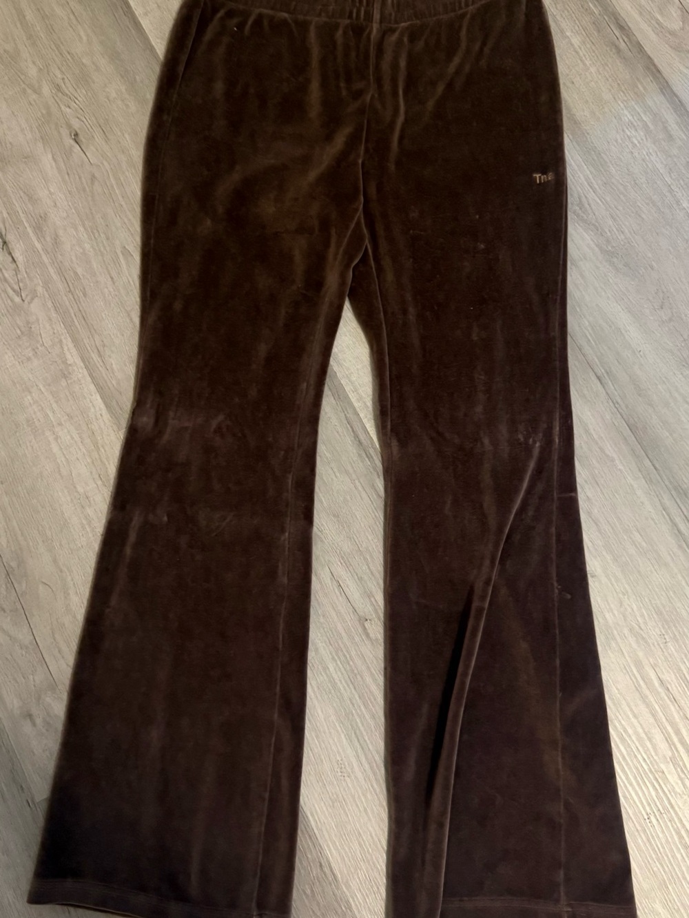 TNA Women’s Dark Brown Velour flared pants